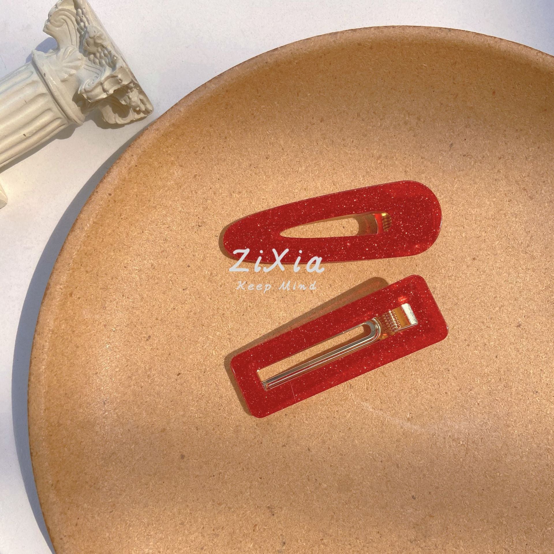 Wholesale acrylic hairpin onion pink starry sky girl side clip acetate geometric hollow duckbill clip